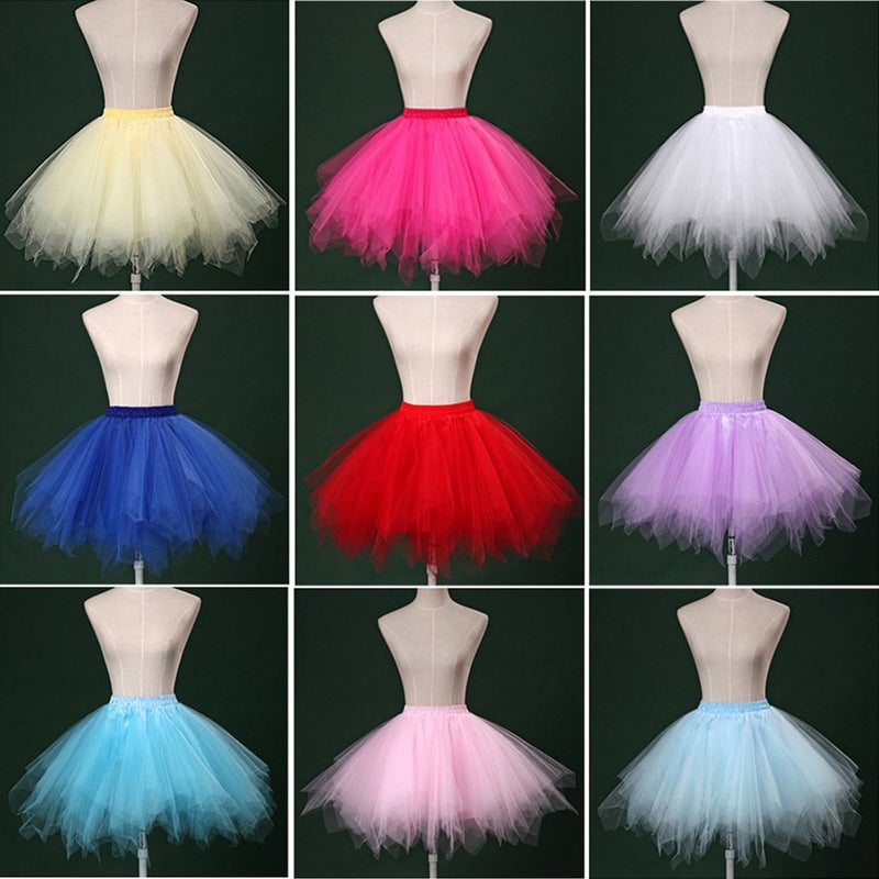 Bbonlinedress Pink Tutu for Women Adult Mini Puffy Tulle Skirt for Valentine's Day Bachelorette Party Bridal Shower Birthday Ballet Dance Skirts Princess Party Outfit Pink M - Image 3